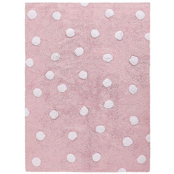 Lorena Canals Teppich POLKA DOTS (120x160) in rosa/weiß