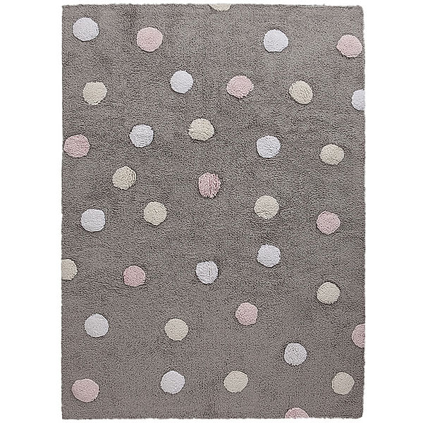 Lorena Canals Teppich TRIKOLORE POLKA DOTS (120x160) in grau/rosa