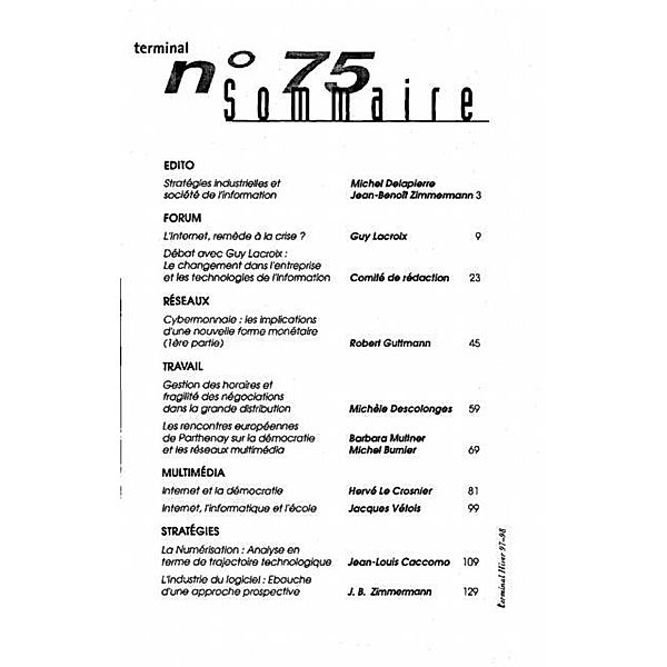 TERMINAL N(deg)75 / Hors-collection, Collectif