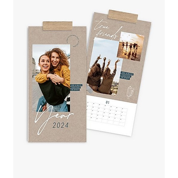 Terminkalender 2024 gestalten mit eigenen Fotos (20 x 40 cm) im Design Best Friends