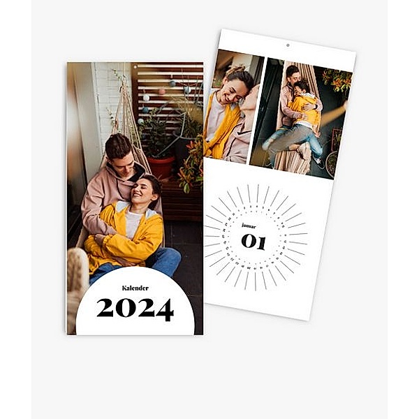 Terminkalender 2024 gestalten mit eigenen Fotos (20 x 40 cm) im Design Zeit zu zweit
