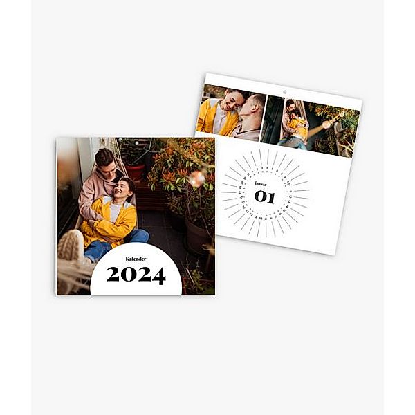 Terminkalender 2024 gestalten mit eigenen Fotos (20 x 20 cm) im Design Zeit zu zweit