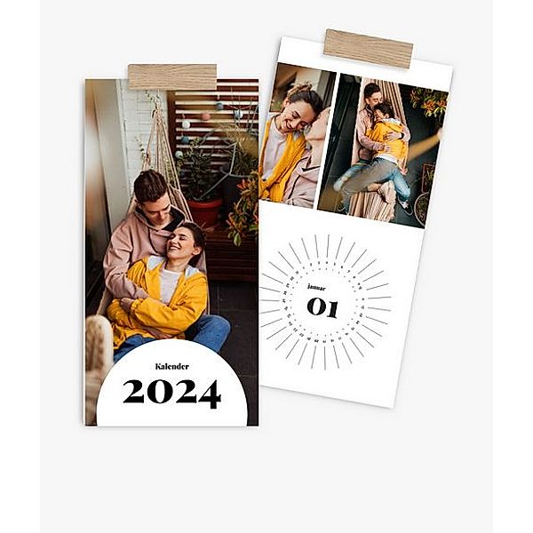 Terminkalender 2024 gestalten mit eigenen Fotos (20 x 40 cm) im Design Zeit zu zweit