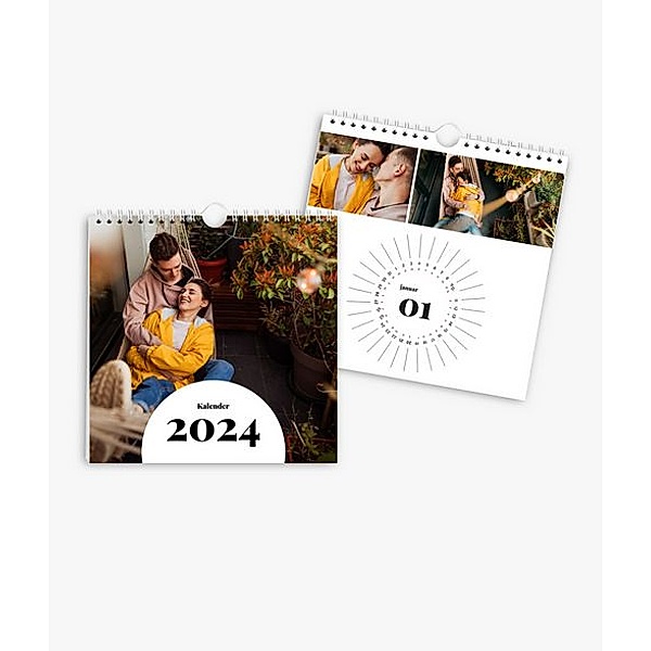 Terminkalender 2024 gestalten mit eigenen Fotos (20 x 20 cm) im Design Zeit zu zweit