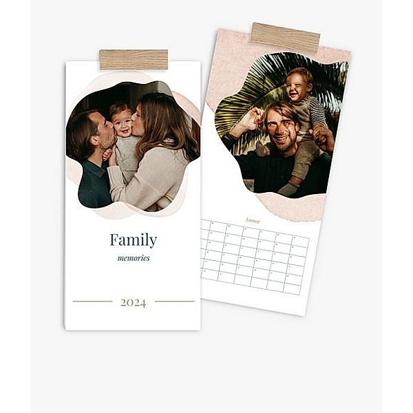Terminkalender 2024 gestalten mit eigenen Fotos (20 x 40 cm) im Design Family Memories