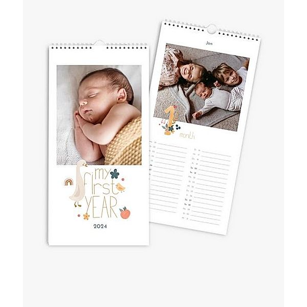 Terminkalender 2024 gestalten mit eigenen Fotos (20 x 40 cm) im Design My First Year