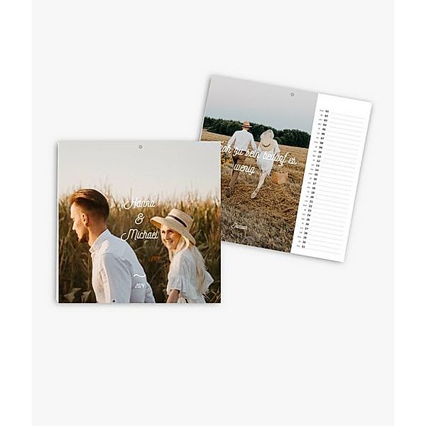 Terminkalender 2024 gestalten mit eigenen Fotos (20 x 20 cm) im Design Love &amp; Peace
