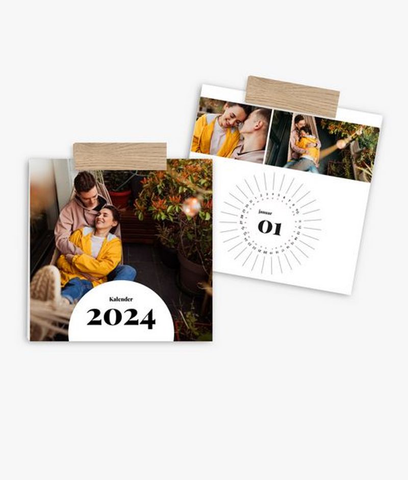 Terminkalender 2024 gestalten mit eigenen Fotos 20 x 20 cm im Design Zeit  zu zweit