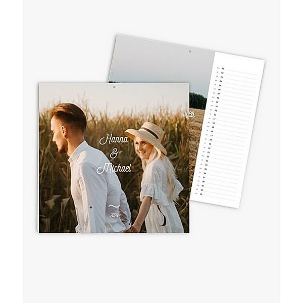 Terminkalender 2024 gestalten mit eigenen Fotos (30 x 30 cm) im Design Love &amp; Peace