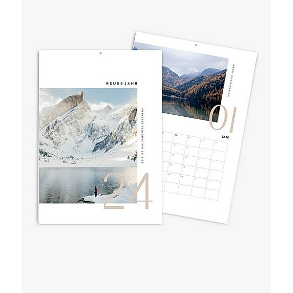 Terminkalender 2024 gestalten mit eigenen Fotos (A3 hoch) im Design Zeitlos
