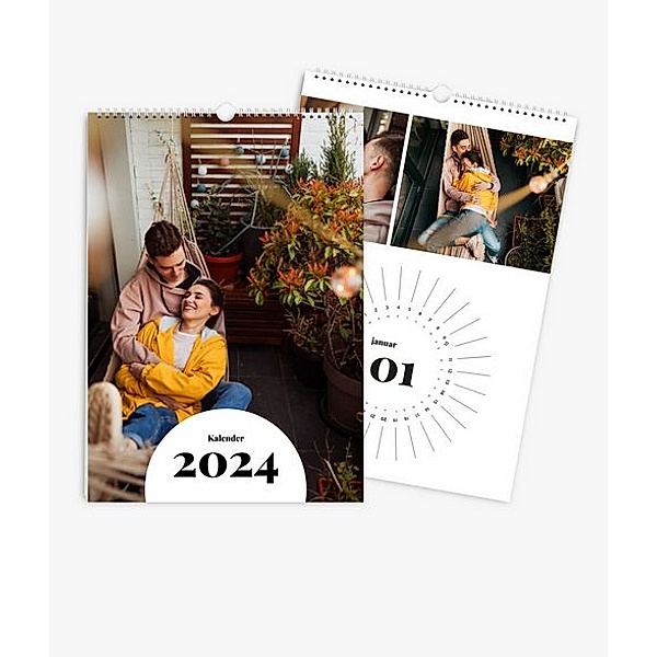 Terminkalender 2024 gestalten mit eigenen Fotos (A3 hoch) im Design Zeit zu zweit