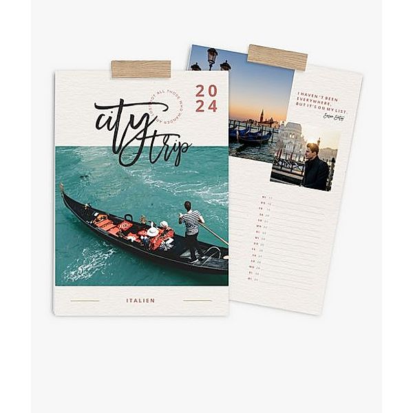 Terminkalender 2024 gestalten mit eigenen Fotos (A3 hoch) im Design City Trip