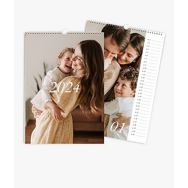 Terminkalender 2024 gestalten mit eigenen Fotos (A3 hoch) im Design We are Family