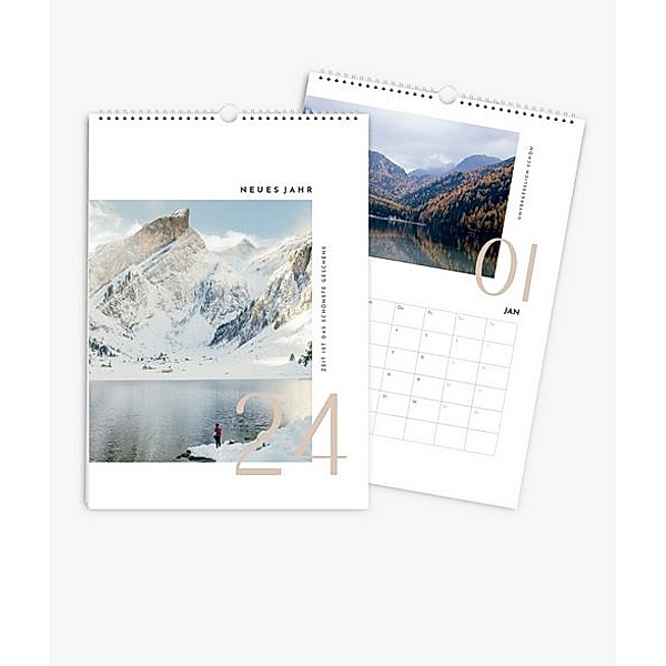 Terminkalender 2024 gestalten mit eigenen Fotos (A3 hoch) im Design Zeitlos