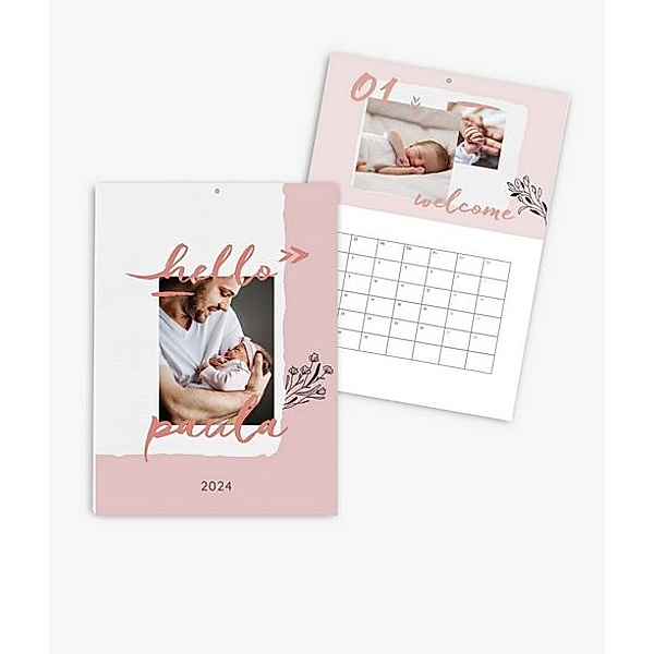 Terminkalender 2024 gestalten mit eigenen Fotos (A4 hoch) im Design Hello Baby