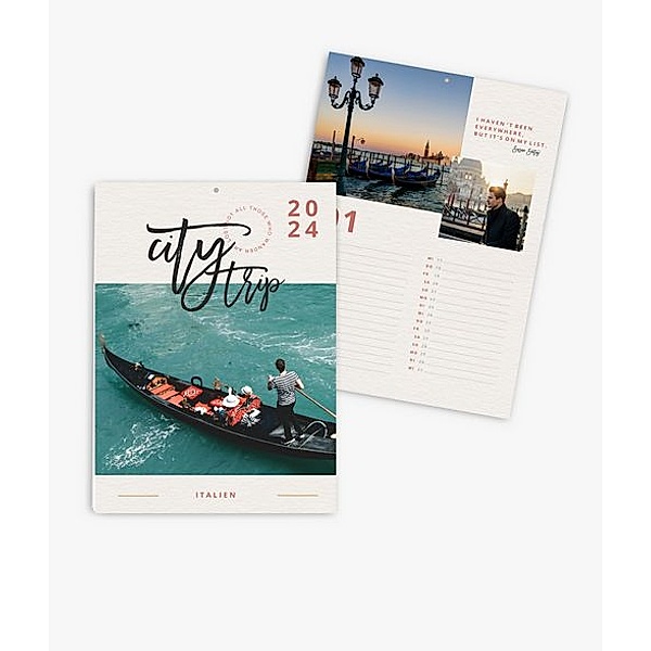 Terminkalender 2024 gestalten mit eigenen Fotos (A4 hoch) im Design City Trip
