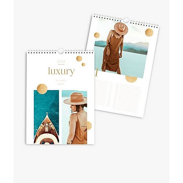 Terminkalender 2024 gestalten mit eigenen Fotos (A4 hoch) im Design Luxury
