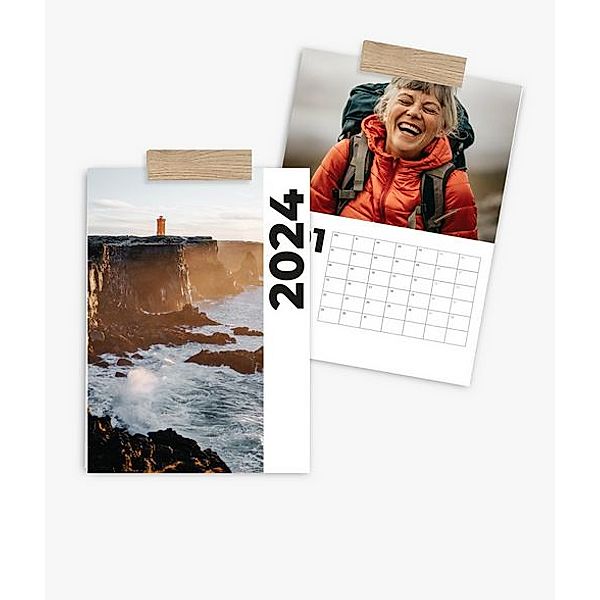 Terminkalender 2024 gestalten mit eigenen Fotos (A4 hoch) im Design Road Trip