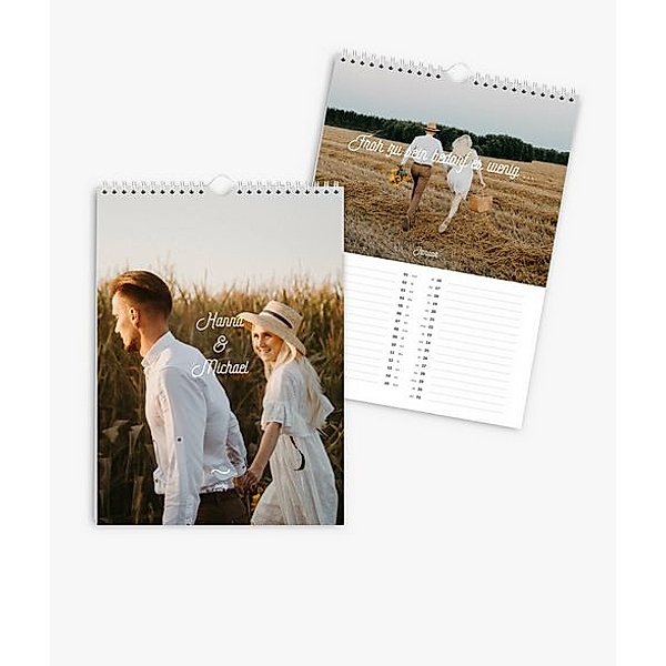 Terminkalender 2024 gestalten mit eigenen Fotos (A4 hoch) im Design Love &amp; Peace