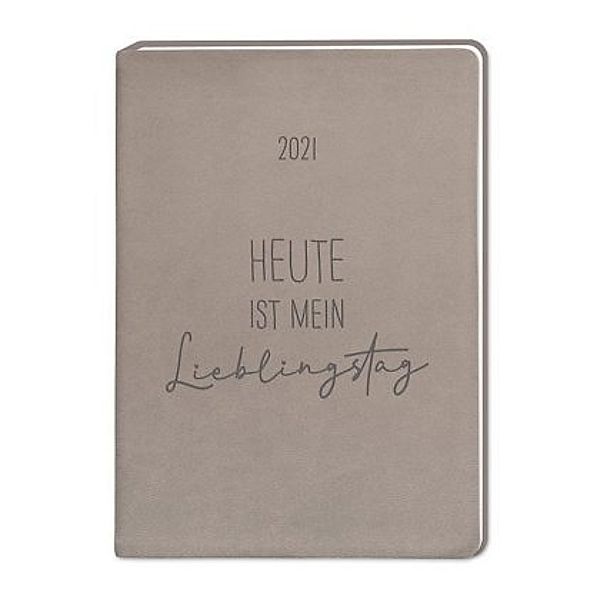 Terminplaner Lederlook A6 Taupe 2021