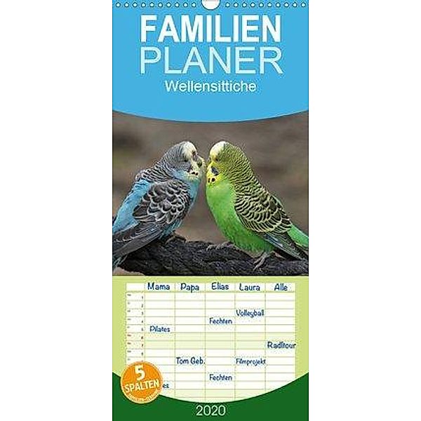 Terminplaner Wellensittiche - Familienplaner hoch (Wandkalender 2020 , 21 cm x 45 cm, hoch), Antje Lindert-Rottke