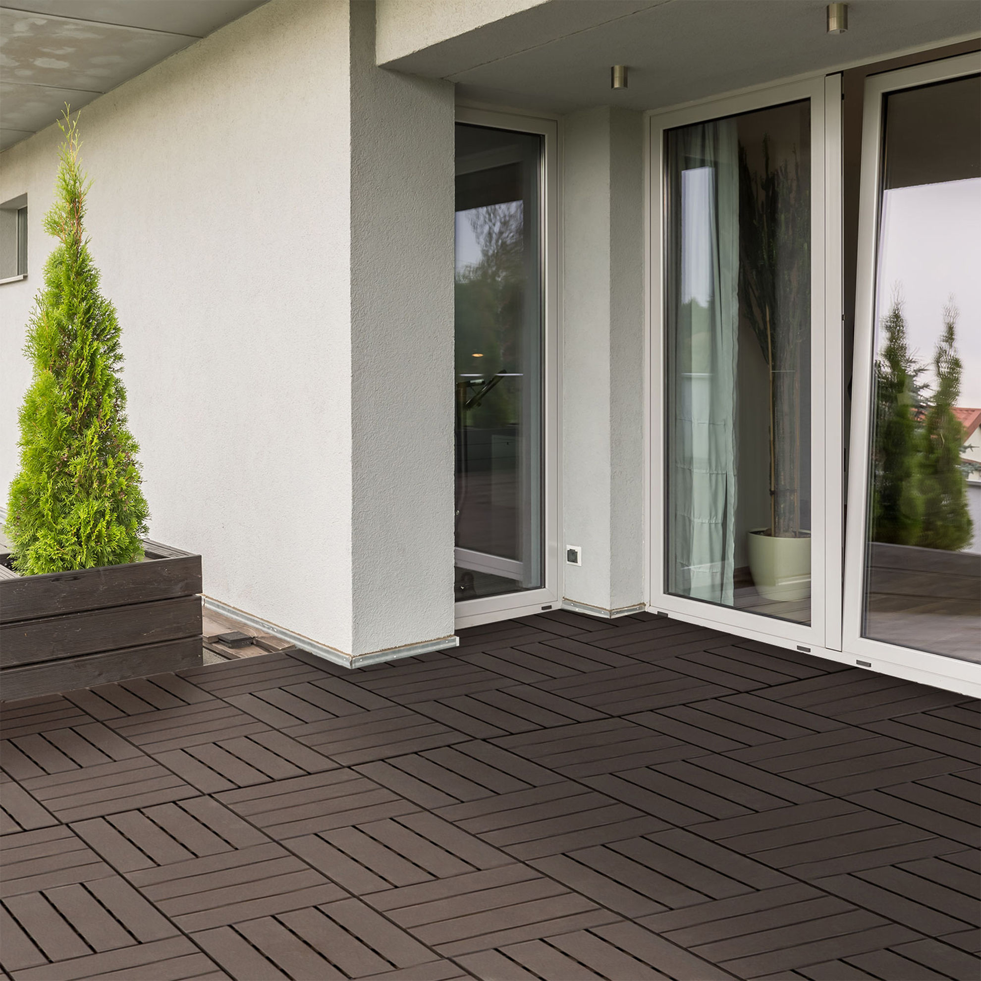 Terrassenfliesen mit Klickmechanismus schwarz Farbe: braun | Weltbild.de
