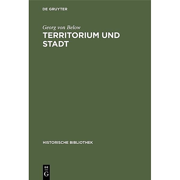 Territorium und Stadt, Georg von Below