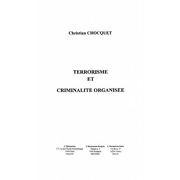 Terrorisme et criminalite organisee / Hors-collection, Chocquet Christian