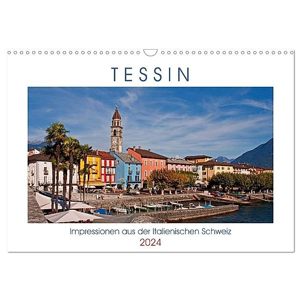 Tessin, Impressionen aus der Italienischen Schweiz (Wandkalender 2024 DIN A3 quer), CALVENDO Monatskalender, Joana Kruse