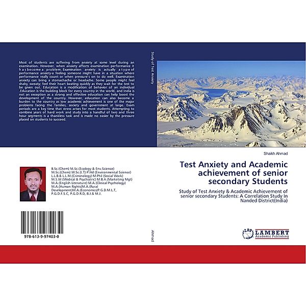 Test Anxiety and Academic achievement of senior secondary Students, Shaikh Ahmad