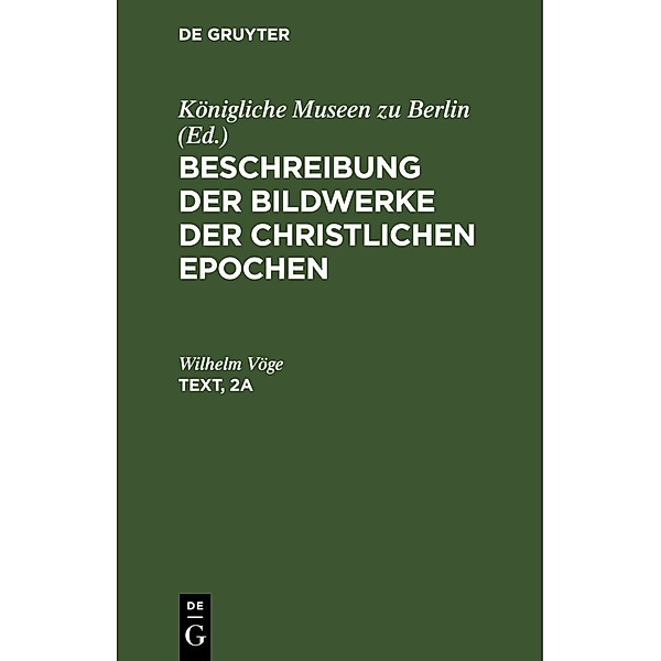 Text, Wilhelm Vöge