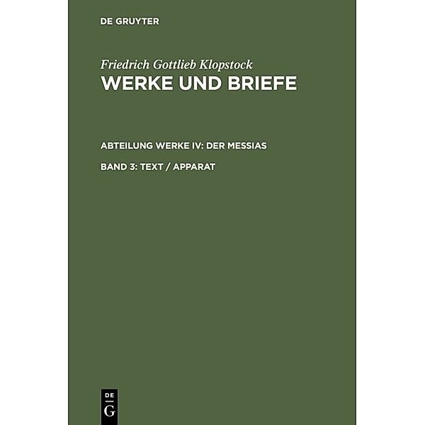Text / Apparat.Bd.3, Friedrich Gottlieb Klopstock