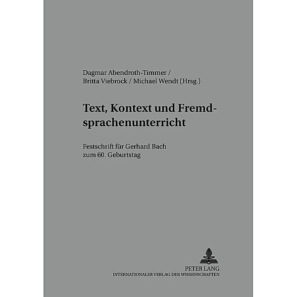 Text, Kontext und Fremdsprachenunterricht