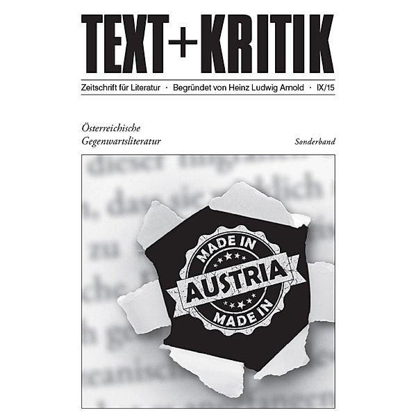 TEXT+KRITIK Sonderband - Österreichische Gegenwartsliteratur