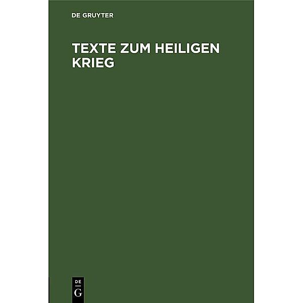 Texte zum Heiligen Krieg