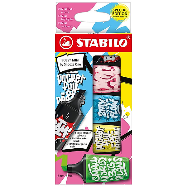 STABILO® Textmarker STABILO® BOSS MINI by Snooze One 5er-Pack