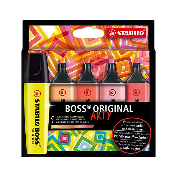 STABILO® Textmarker STABILO® BOSS ORIGINAL ARTY 5er-Pack in warm