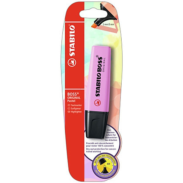 Textmarker - STABILO BOSS ORIGINAL Pastel  - Einzelstift - frische Fuchsie