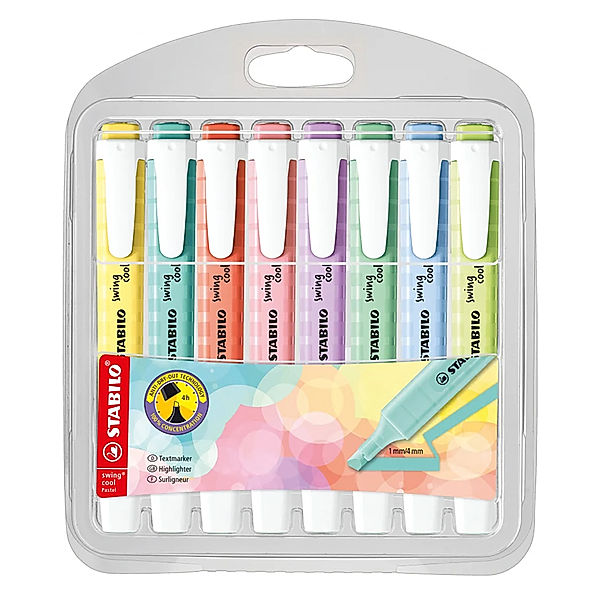 STABILO® Textmarker STABILO® swing cool Pastel 8er-Pack