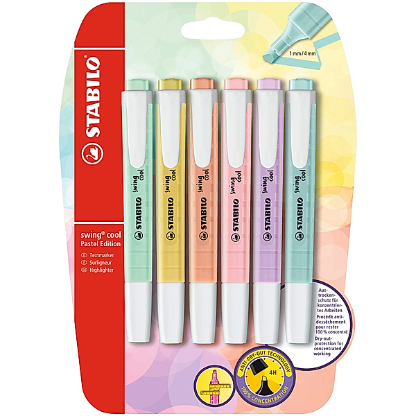 STABILO® Textmarker STABILO® swing cool Pastel Edition 6er-Pack