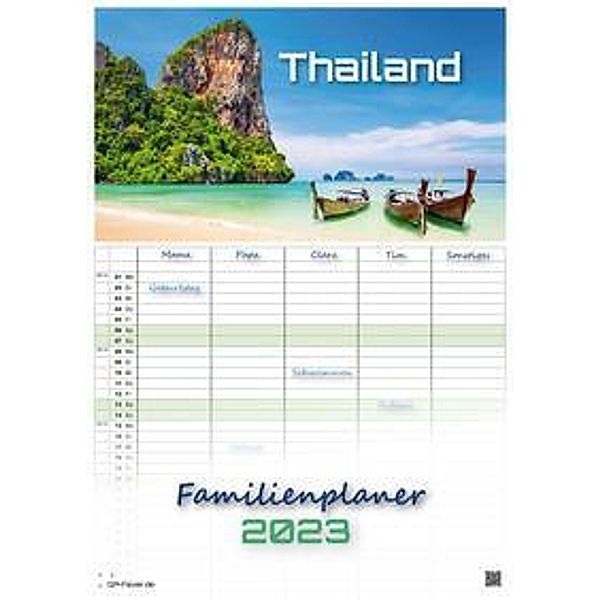 Thailand - Land of Smiles - 2023 - Kalender DIN A3 - (Familienplaner)