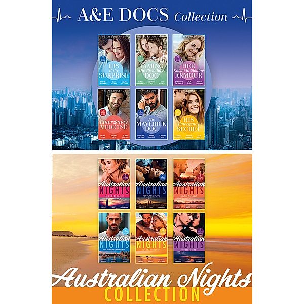 The A&E Docs And Australian Nights Collection / Mills & Boon, Brenda Harlen, Scarlet Wilson, Fiona Brand, Emma Darcy, Emily Forbes, Louise Fuller, Robyn Grady, Helen Lacey, Marion Lennox, Nicola Marsh, Amber Mckenzie, Sue Mackay, Trish Morey, Kandy Shepherd, Margaret Way, Meredith Webber, Annie West, Cathy Williams, Louisa Heaton, Carol Marinelli, Joanna Neil, Caroline Anderson, Laura Iding, Robin Gianna, Fiona Lowe