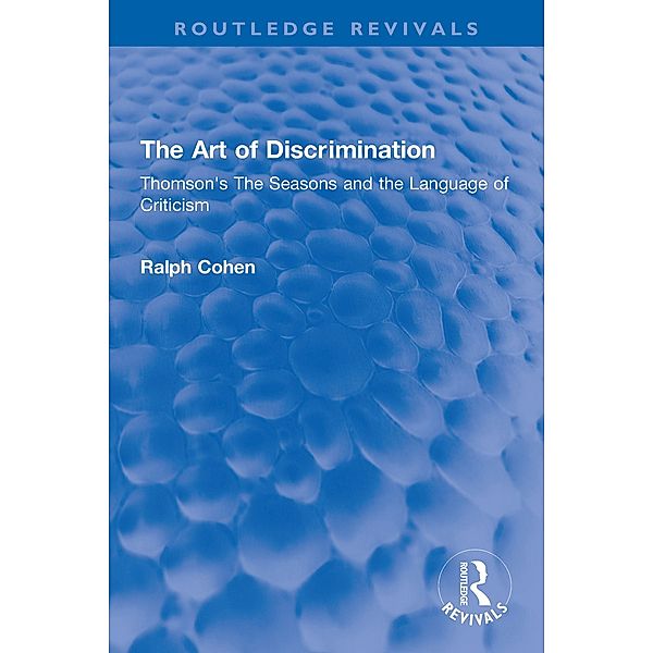 The Art of Discrimination, Ralph Cohen