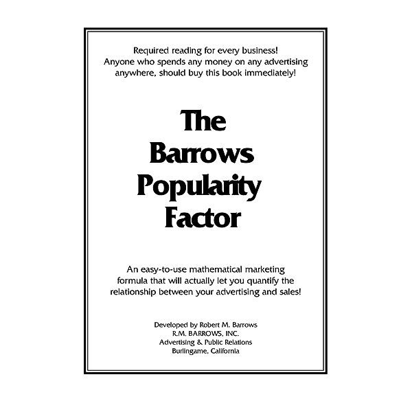 The Barrows Popularity Factor, Robert M. Barrows