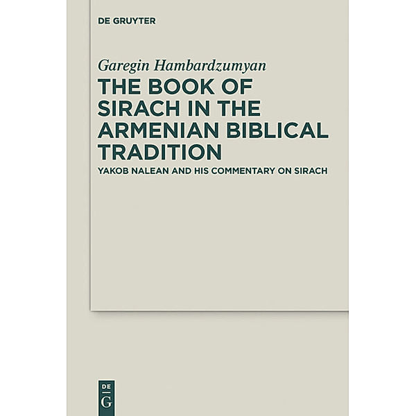 The Book of Sirach in the Armenian Biblical Tradition, Garegin Hambardzumyan