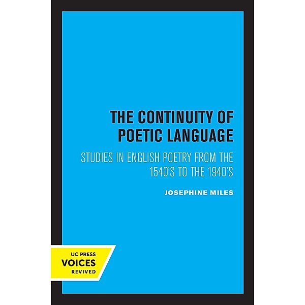 The Continuity of Poetic Language, Josephine Miles