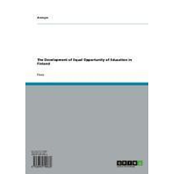 The Development of Equal Opportunity of Education in Finland