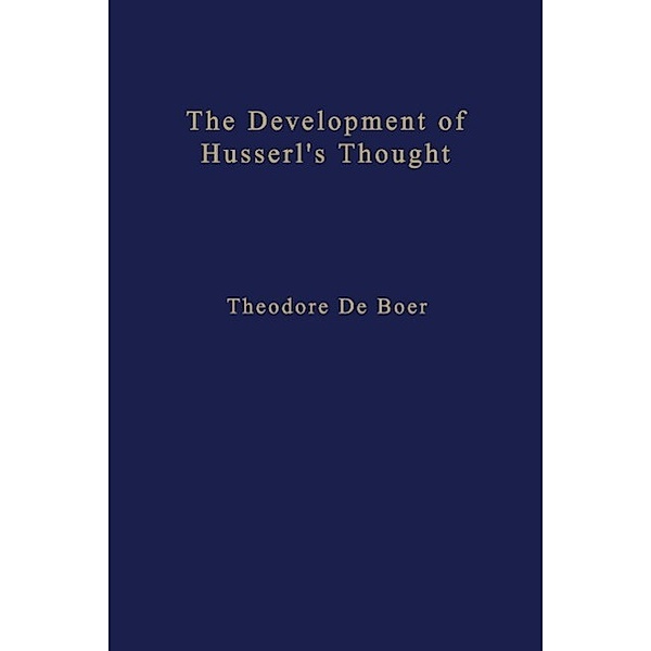 The Development of Husserl's Thought, Th. de Boer
