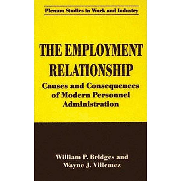 The Employment Relationship / Springer Studies in Work and Industry, William P. Bridges, Wayne J. Villemez