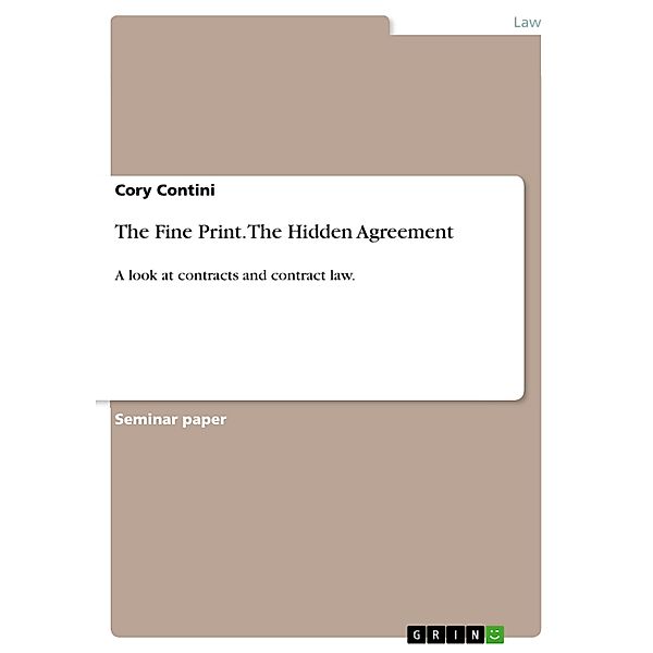The Fine Print. The Hidden Agreement, Cory Contini
